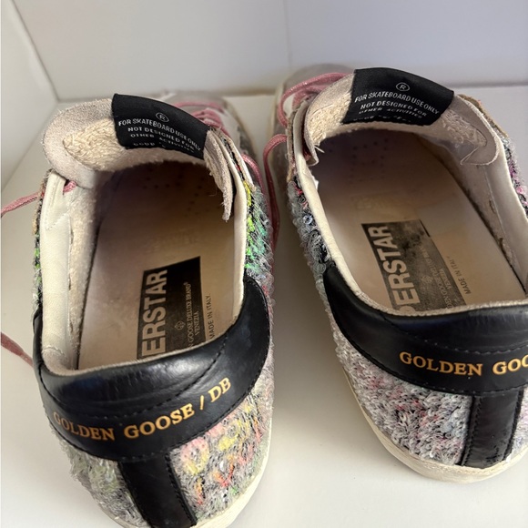 GOLDEN GOOSE-GGDB Rainbow 🌈 Sneakers with Pink Laces🩷, Size 6 - Picture 9 of 11